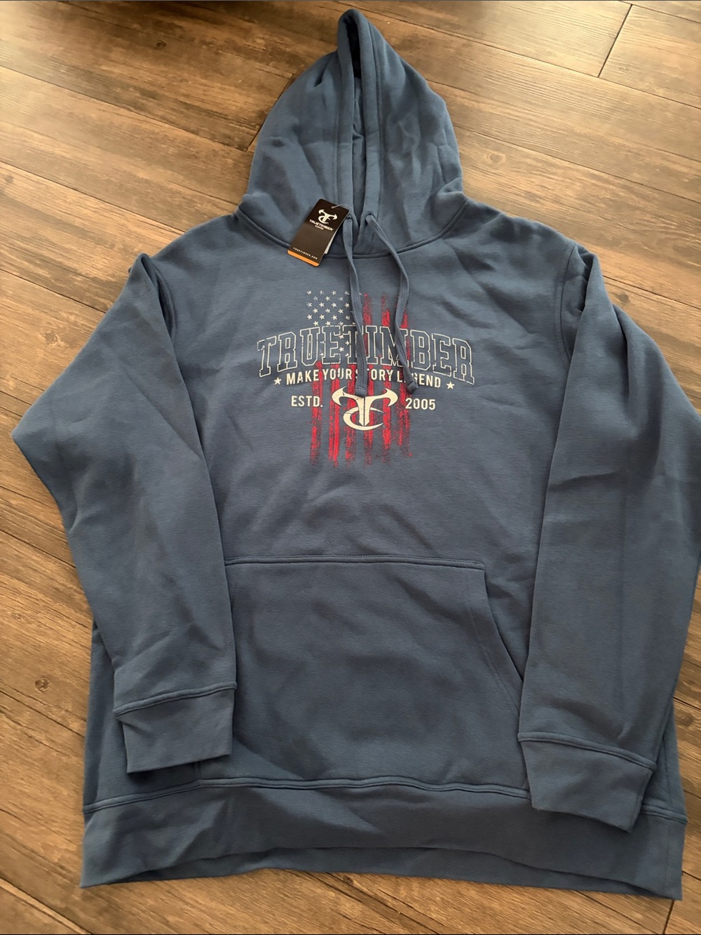 True Timber Men's Slate Blue Graphic Pullover Hoodie